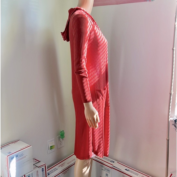 (Sold) Forever 21 hooded knee length cardigan - Picture 2 of 9